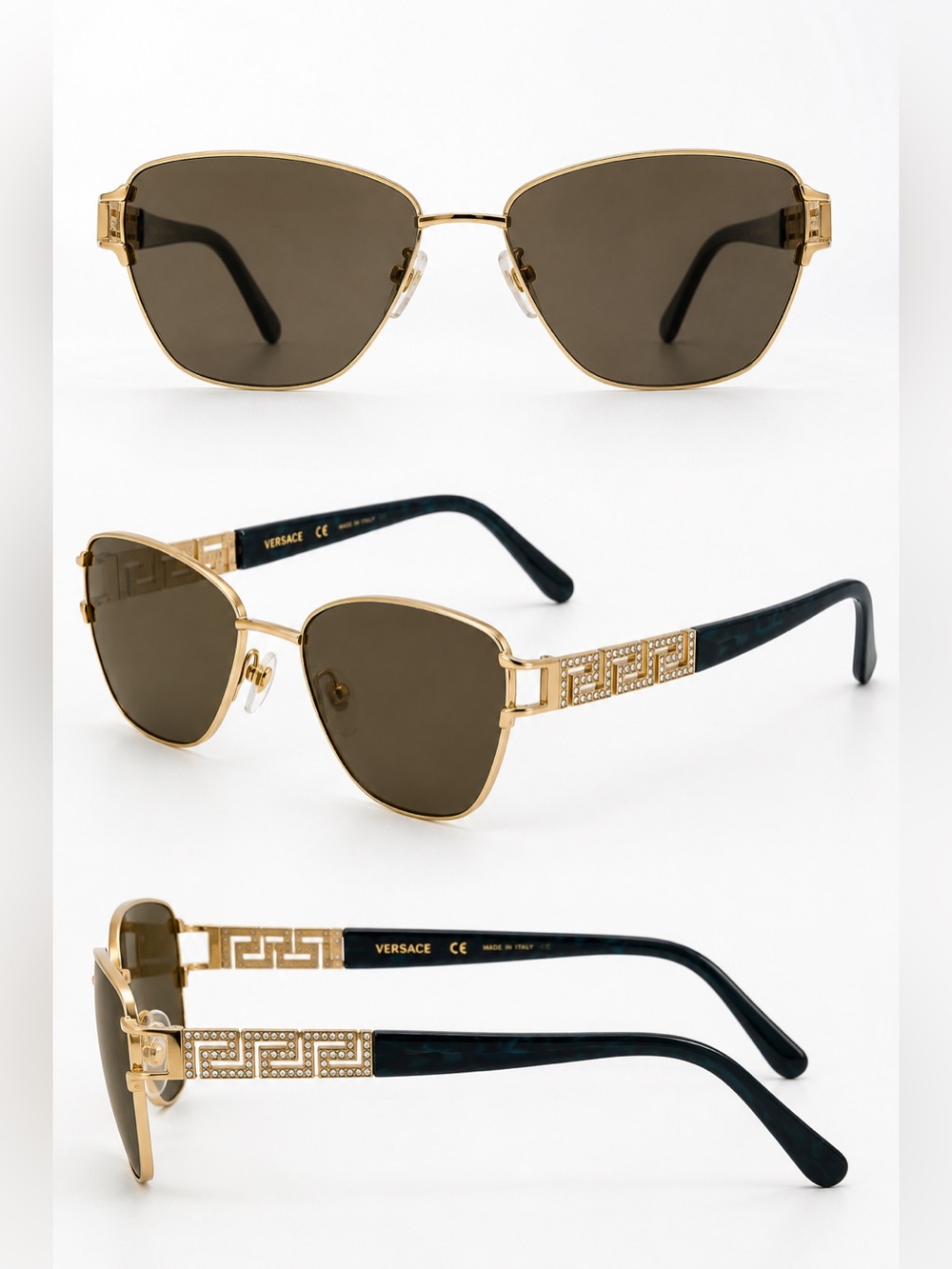 Versace • Vintage Y2K Crystal Greca Sunglasses - Restoration piece